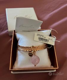 Bronzallure bracciale con quarzo rosa