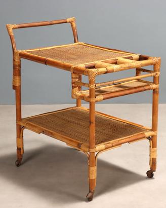 Carrello Bar in Bambù Anni '70