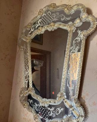 Specchio veneziano in vetro di murano