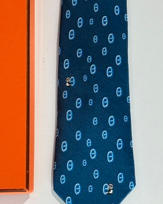 Cravatta Hermès originale 100% seta made in france