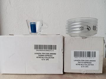 12 Tazzine da caffè Lavazza in vetro con piattino 
