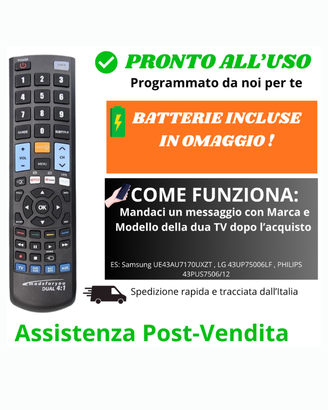 Telecomando TV Universale Programmato su Misura -