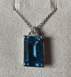 COLLANA ORO 18kt. CON DIAMANTI E TOPAZIO LONDON