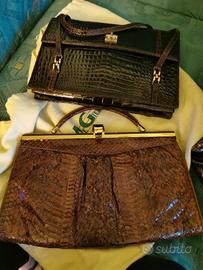 Borsette vintage pelle serpente e coccodrillo