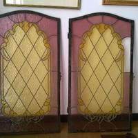 Anta colorata antica per finestra o per mobiletto