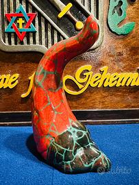 Corno portafortuna artigianale in ceramica