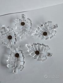 Porta oggetti cristallo foglia bomboniera RCR