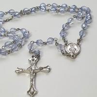 Rosario Vergine di Lourdes con grani trasparenti