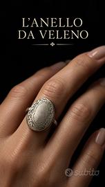 Anello argento vintage veleno locket ring inciso