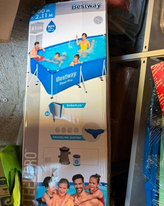 Piscina Bestway Steel Pro 4x2m + Filtro + Kit puli