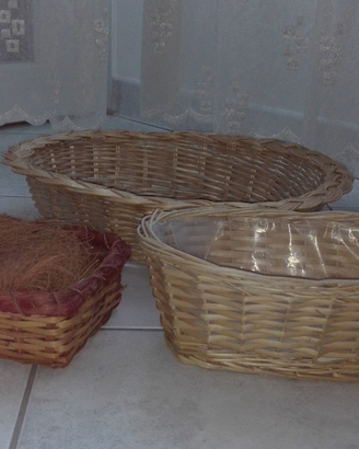 Cestini in vimini nuovi 3 pezzi