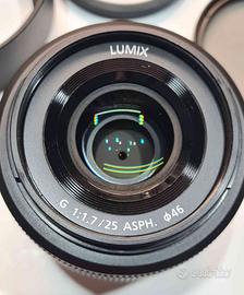 Obiettivo Lumix G 25 mm ASPH. f/1.7 e 2 filtri
