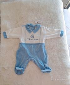 Tutina neonato di ciniglia 1/3 mesi