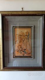 Quadro vintage "scena con bambini" 