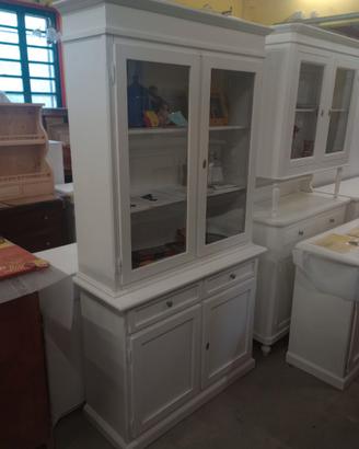 Credenza Vetrina Laccata Bianca Nuova