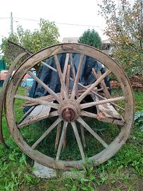 ruote in ferro e legno