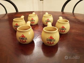 Set 6 tazzine Vintage Kambusa Bonomelli pipa