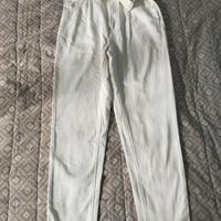 Pantalone donna in denim panna