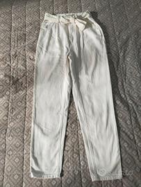 Pantalone donna in denim panna