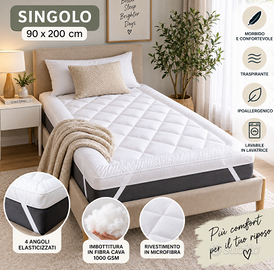 Topper Letto Singolo 90x200 Imbottito 1000 GSM 10