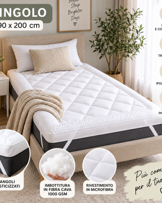 Topper Letto Singolo 90x200 Imbottito 1000 GSM 10