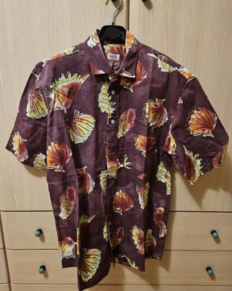 Camicia a maniche corte vintage Grigio Perla S