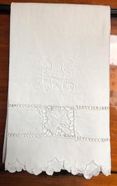 Asciugamano vintage in tela di canapa