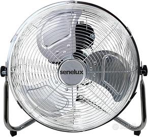 Senelux Ventilatore da pavimento, cromato da pales