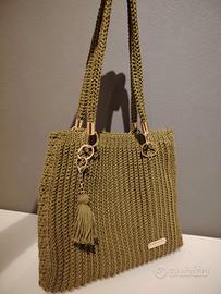 Borsa fatta a mano color cachi 