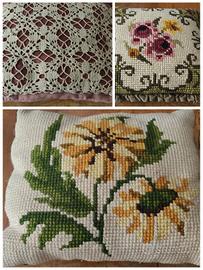 set di 3 cuscini ricamati