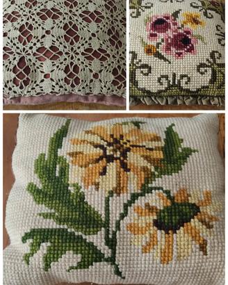 set di 3 cuscini ricamati