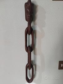 catena scaccia guai in legno vintage 
