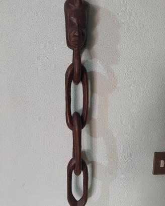 catena scaccia guai in legno vintage 