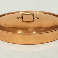 Ruffoni Tegame ovale in Rame 39×22 con coperchio