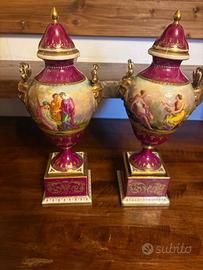 Coppia di Vasi ad Anfora Stile RoyalVienna fine800