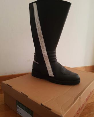 stivali moto in pelle 