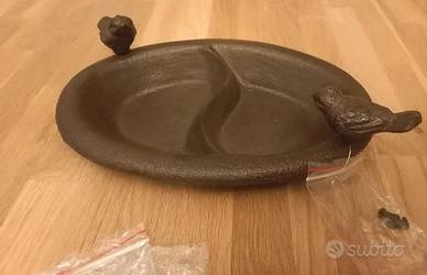 Abbeveratoio/Vaschetta per uccellini in ghisa