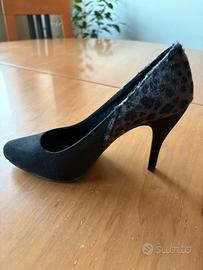 Décolleté nere Solo Soprani scamosciate animalier