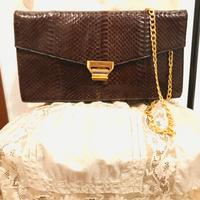 Borsa Vera Pelle rettile e vitello. Vintage '80