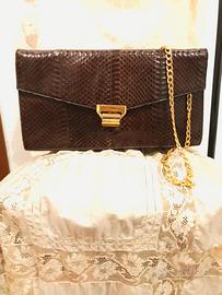 Borsa Vera Pelle rettile e vitello. Vintage '80