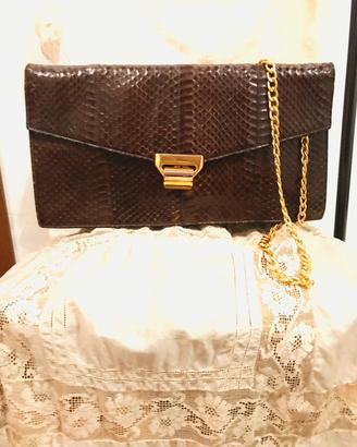 Borsa Vera Pelle rettile e vitello. Vintage '80