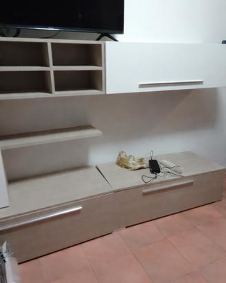 Parete attrezzata moderna con mobile TV – bianco/l