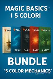 LOTTO 5 Mazzi Magic "I 5 COLORI" carte mtg