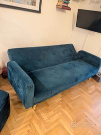 divano letto  blu petrolio 