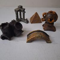 decorazione  per acquari nuovi 6 gruppi vari