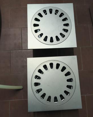 Coppia chiusini a sifone in acciaio inox con cesta