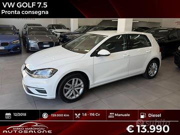VW Golf 7.5 1.6 116 Cv TDI FINANZIABILE