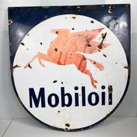 Insegna smaltata Mobiloil con Pegasus 70cm