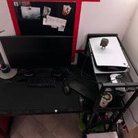 Scrivania metallo e vetro