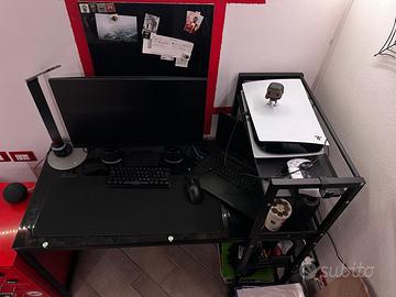 Scrivania metallo e vetro